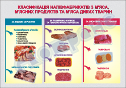 Плакат "Классификация полуфабрикатов из мяса, мясных продуктов и мяса диких животных"