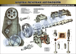Плакат "Газорозподільний механізм ВАЗ-2108"(код 45101В15)