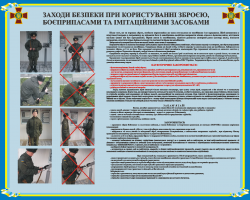 Плакат "Меры безопасности при пользовании оружием, боеприпасами и иммитационными средствами" код 4530205